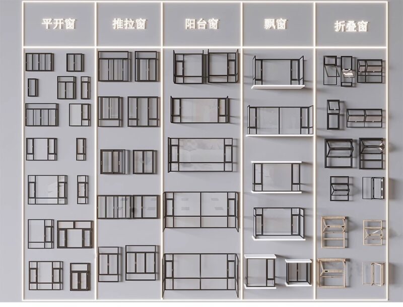 图片[4]-草图大师现代窗户组合推拉窗平开窗落地窗铝合金窗框断桥窗SU模型-KK资源网