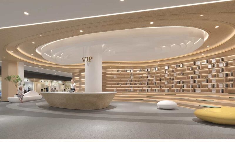 图片[3]-书吧SU模型 工业风书咖图书馆室内设计sketchup书店CAD施工图素材-KK资源网