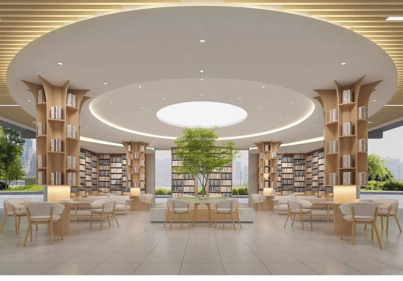 图片[4]-书吧SU模型 工业风书咖图书馆室内设计sketchup书店CAD施工图素材-KK资源网