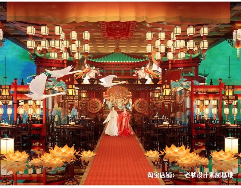 图片[6]-中式古风敦煌大唐文化壁画艺术元素SU模型集市美陈长廊展厅博物馆-KK资源网