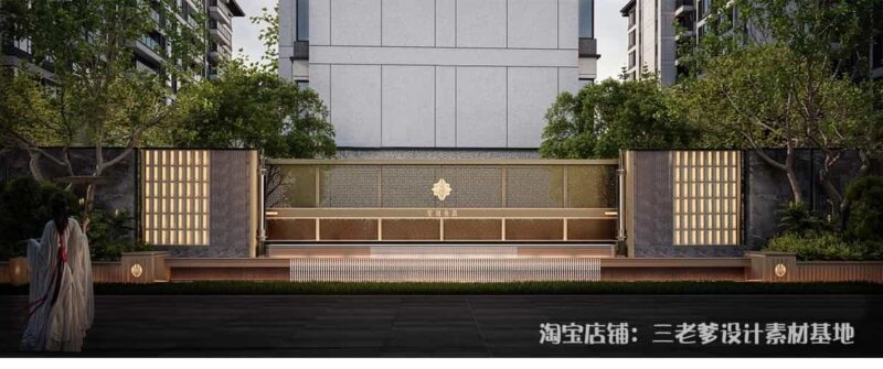 图片[4]-庭院镂空景墙隔断屏风SU模型现代入口景观空心水泥砖户外草图大师-KK资源网