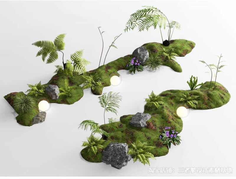 图片[7]-坡地绿岛草坡微地形su模型花园庭院公园草坪绿地草图大师景观缓坡-KK资源网