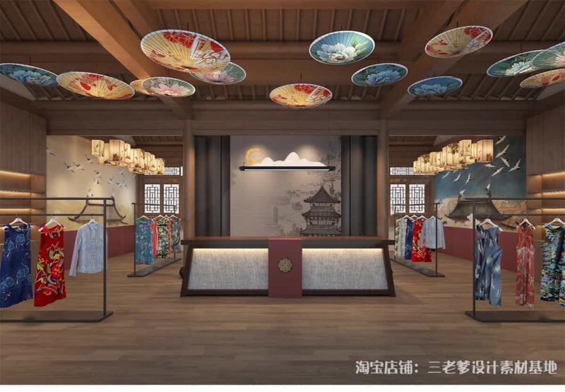 图片[7]-汉服旗袍服装店SU模型文创商店唐宋传统文化古装服饰展厅草图大师-KK资源网
