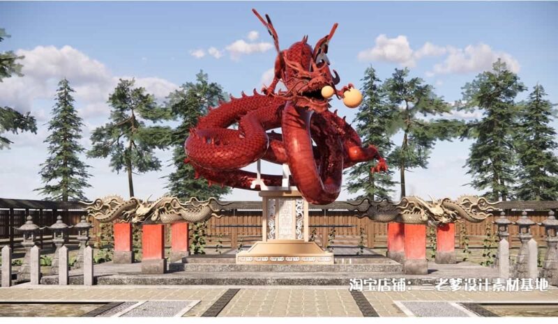 图片[5]-中式古代神兽龙王石雕SU模型中国风水景雕塑印章图章玉玺草图大师-KK资源网