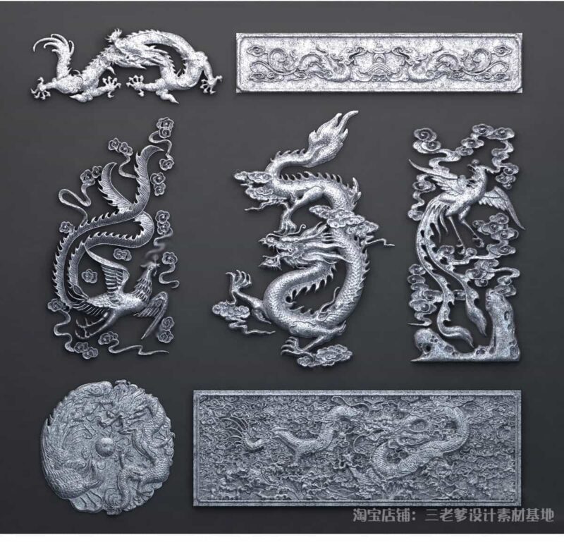 图片[6]-中式古代神兽龙王石雕SU模型中国风水景雕塑印章图章玉玺草图大师-KK资源网