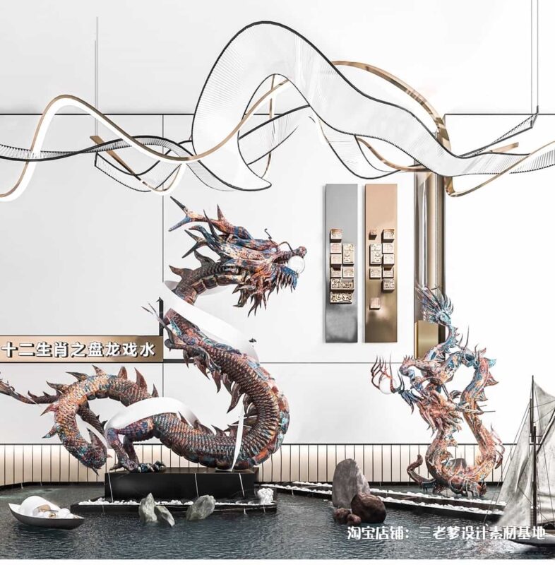 图片[7]-中式古代神兽龙王石雕SU模型中国风水景雕塑印章图章玉玺草图大师-KK资源网