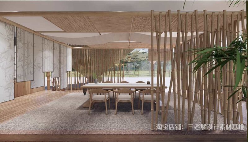 图片[4]-新中式非遗竹文化展厅SU模型展览馆竹编手工室工作室茶馆草图大师-KK资源网