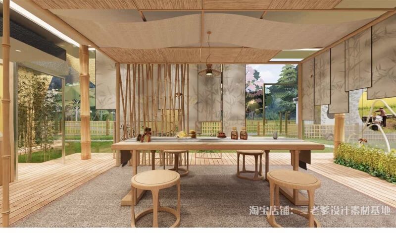 图片[7]-新中式非遗竹文化展厅SU模型展览馆竹编手工室工作室茶馆草图大师-KK资源网
