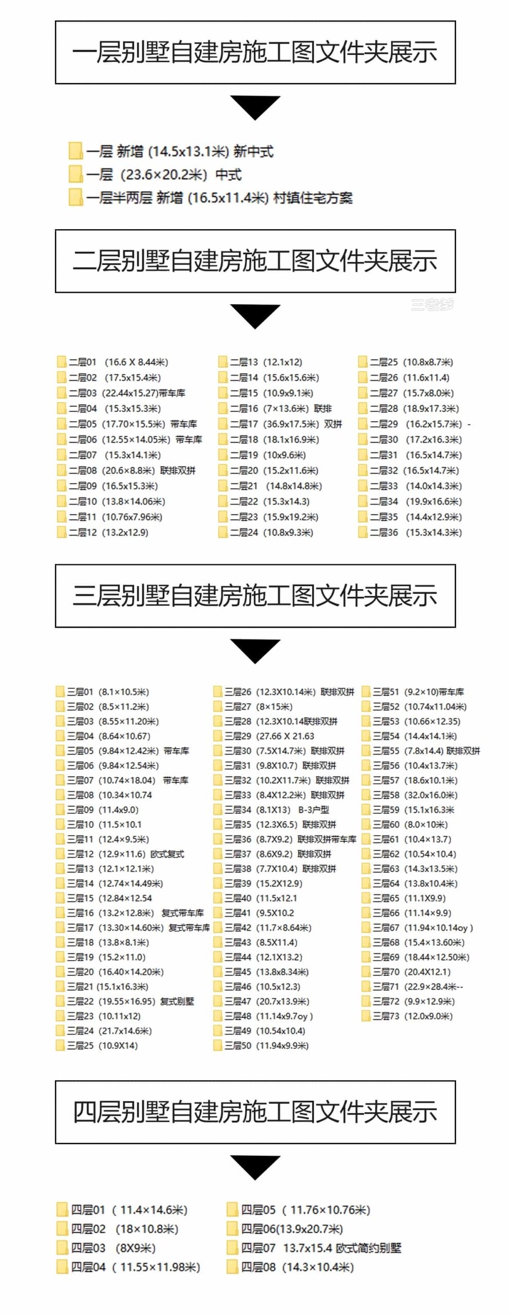 图片[3]-新自建房别墅房屋设计二层三层半小户型效果建筑农村CAD施工图纸-KK资源网