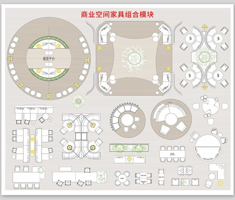 图片[4]-工装商装商业办公餐饮空间健身设备施工平面图块家具cad图库模块-KK资源网