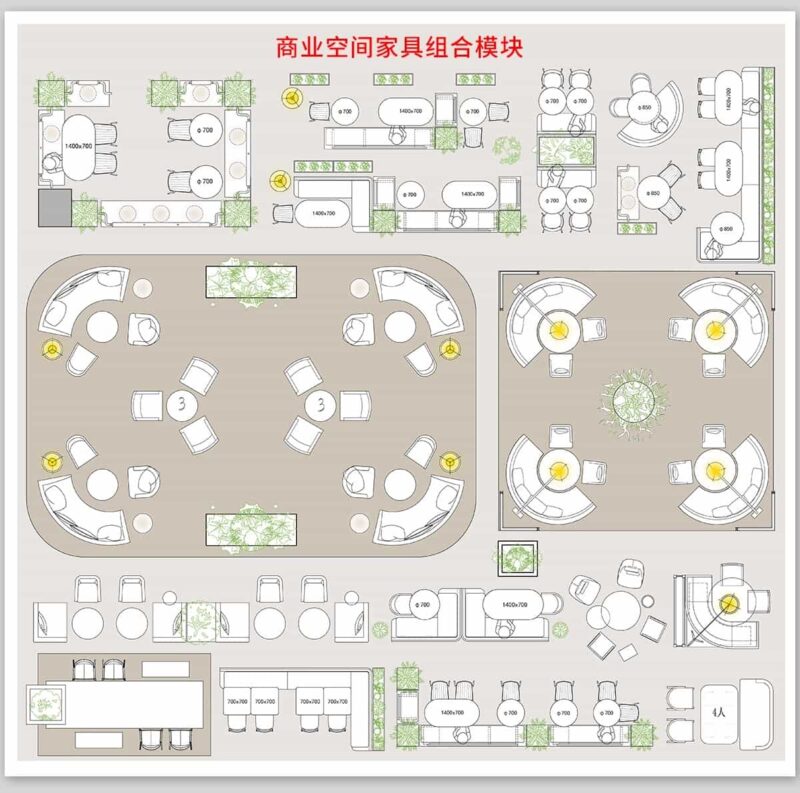 图片[8]-工装商装商业办公餐饮空间健身设备施工平面图块家具cad图库模块-KK资源网