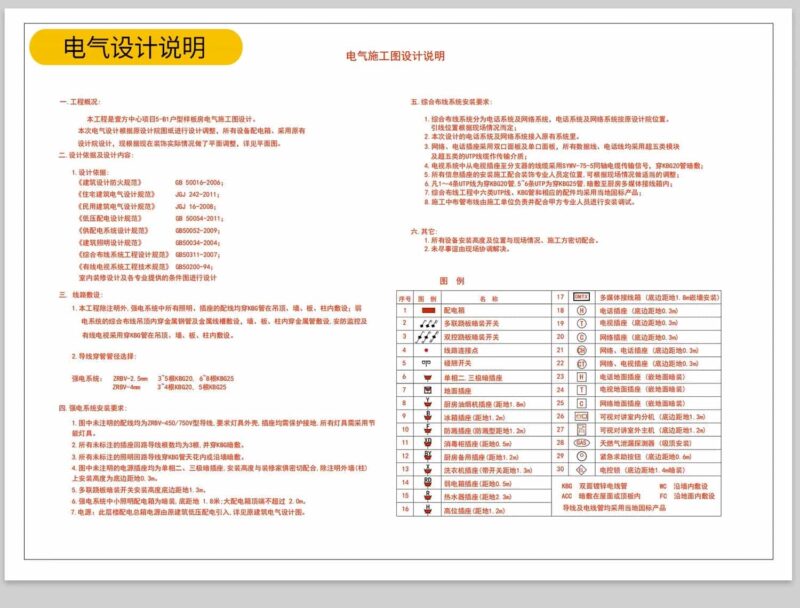 图片[3]-全屋机电连线图及开关插座水电点位灯具图例CAD图库施工图dwg图块-KK资源网