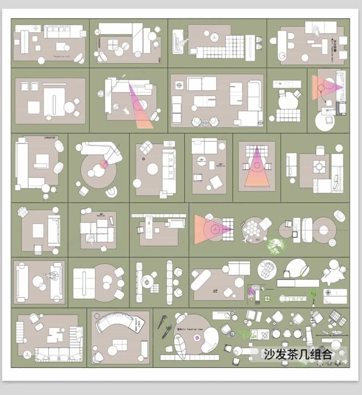图片[7]-网红室内设计cad图库家装家具模块沙发组合平面图块模型素材-KK资源网
