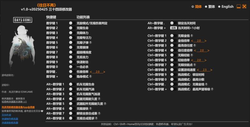 《往日不再》二十四项修改器下载-switch电玩联盟
