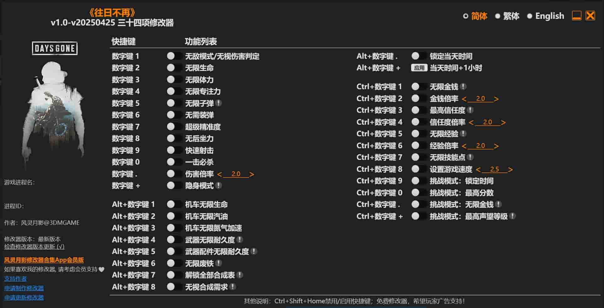 图片[1]-《往日不再》二十四项修改器下载-switch电玩联盟