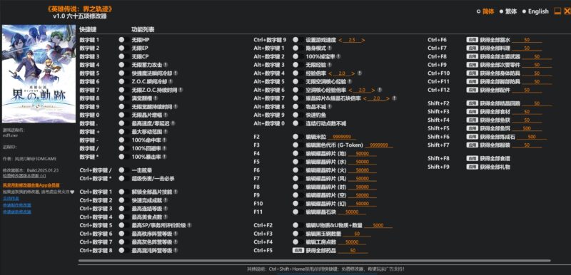 英雄传说:界之轨迹 六十五项修改器下载-switch电玩联盟